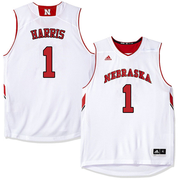 Men Nebraska Cornhuskers #1 Amir Harris College Basketball Jerseys Sale-White